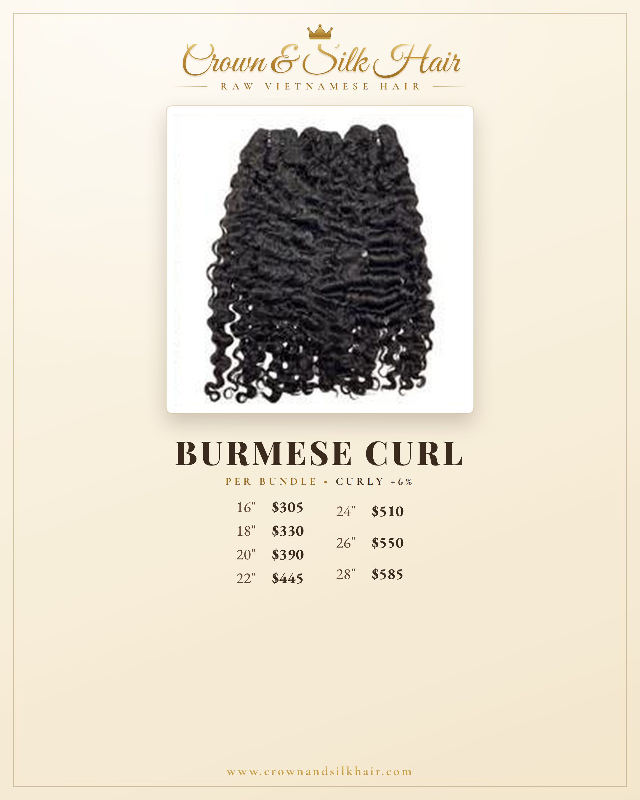 Luxury Raw Vietnamese Burmese Curl Bundles
