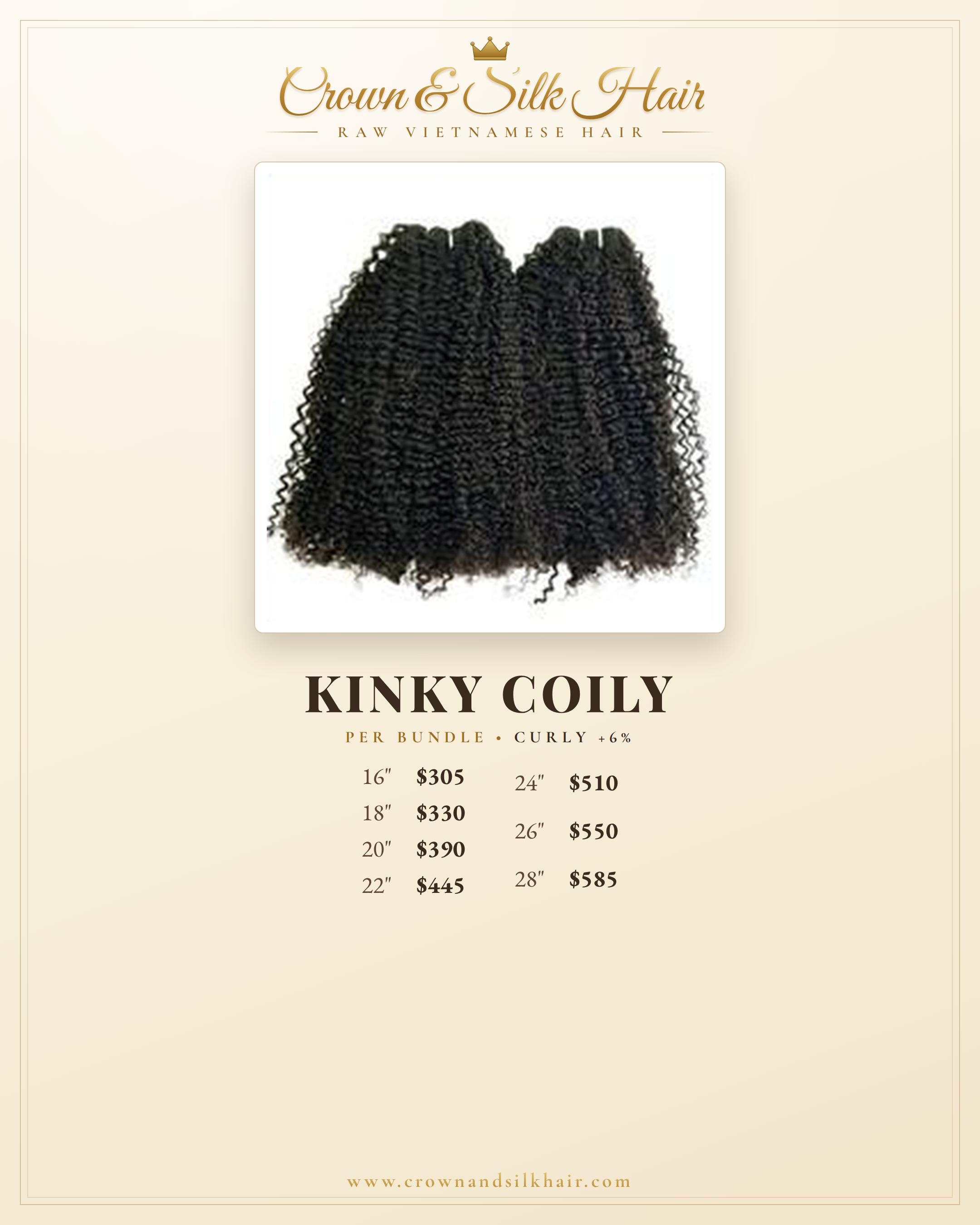Luxary Kinky Coily — Raw Vietnamese Hair